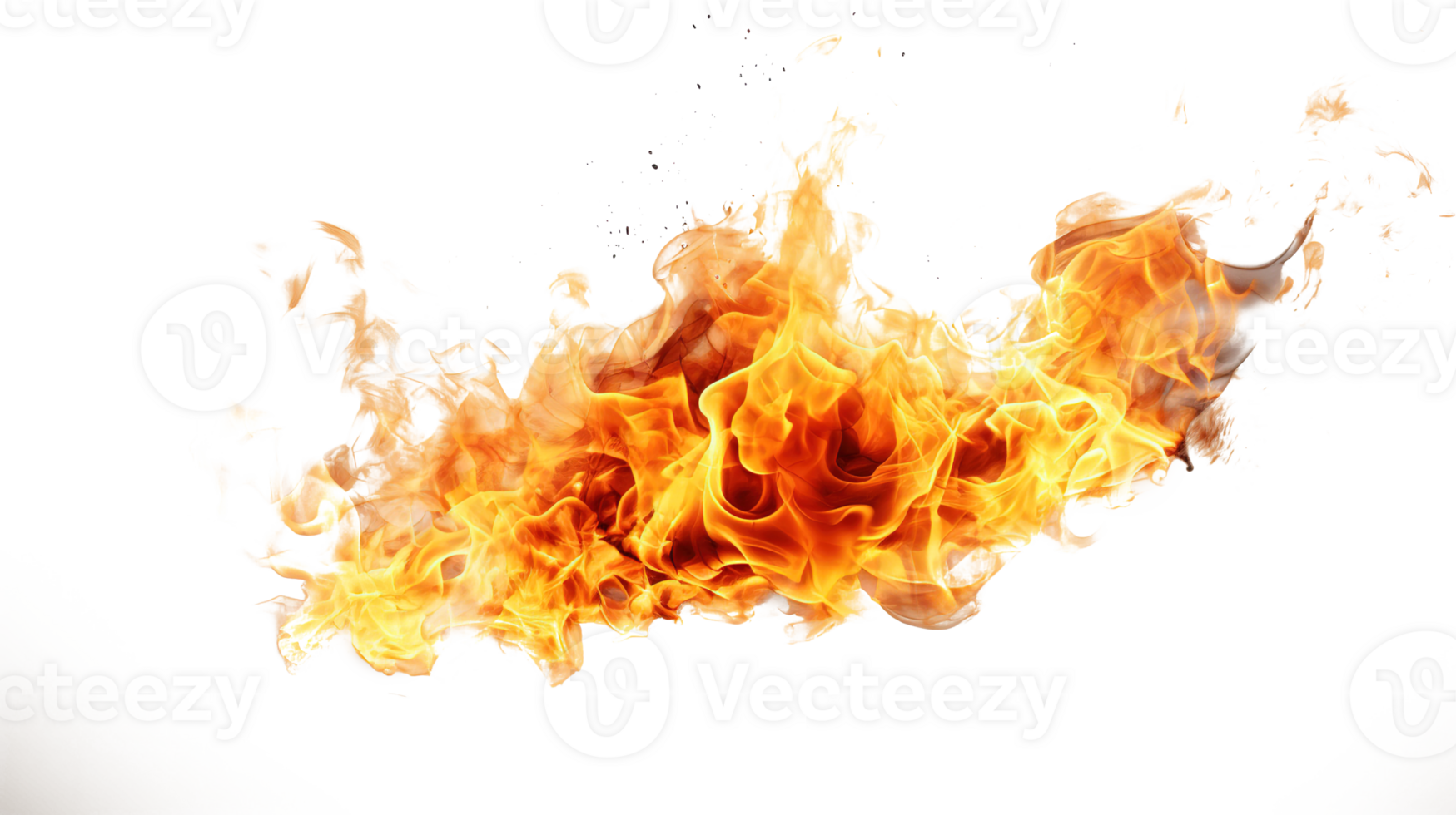 Realistic Fire on Transparent Burning Flames Effect png