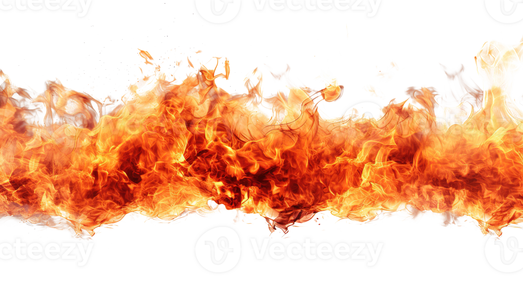 Realistic Fire on Transparent Burning Heat Effect png