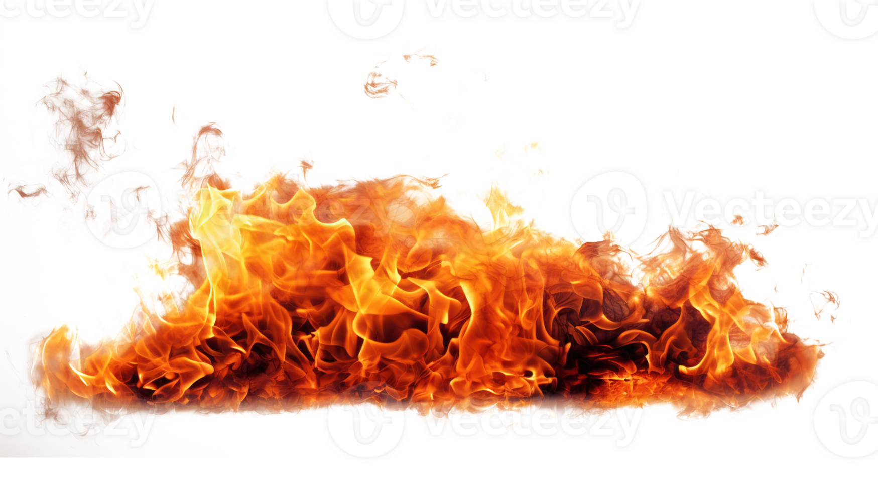 Realistic Fire on Transparent Burning Flames Heat Effect png