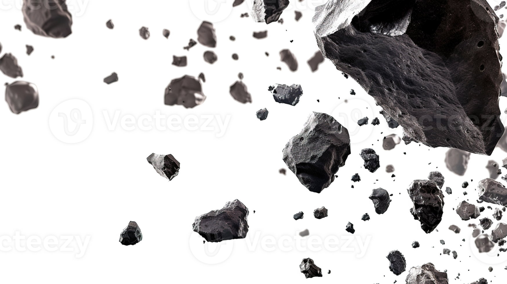 Flying Asteroid Meteor Rock Stone Isolated on Transparent Background png