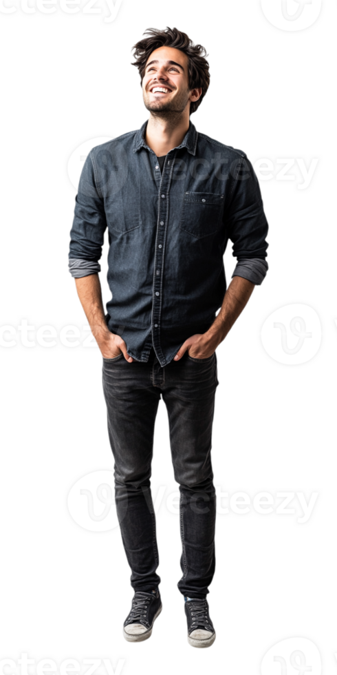 a man standing with his hands in his pockets png