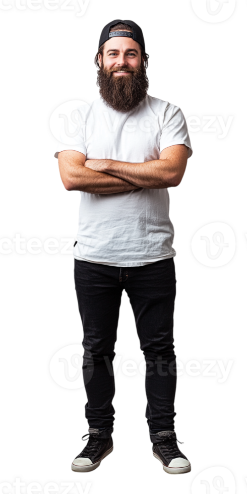 bearded man standing with his arms crossed png