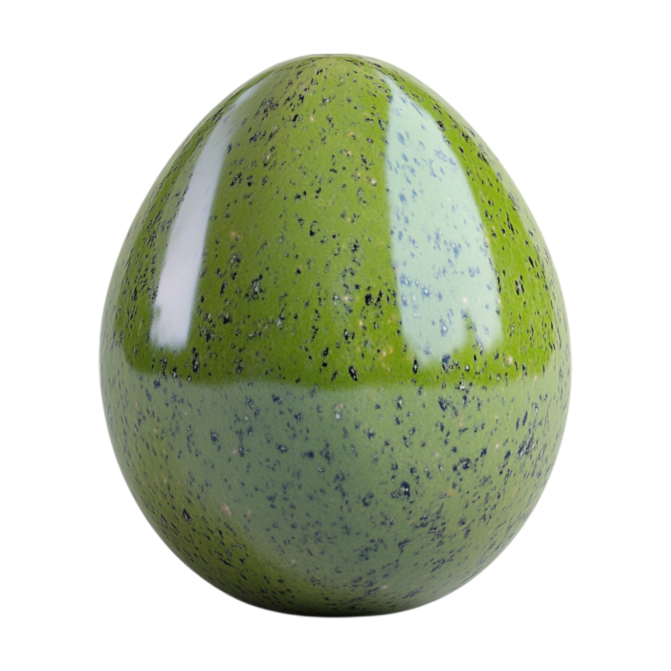 green egg with speckles on it, on a transparent background png
