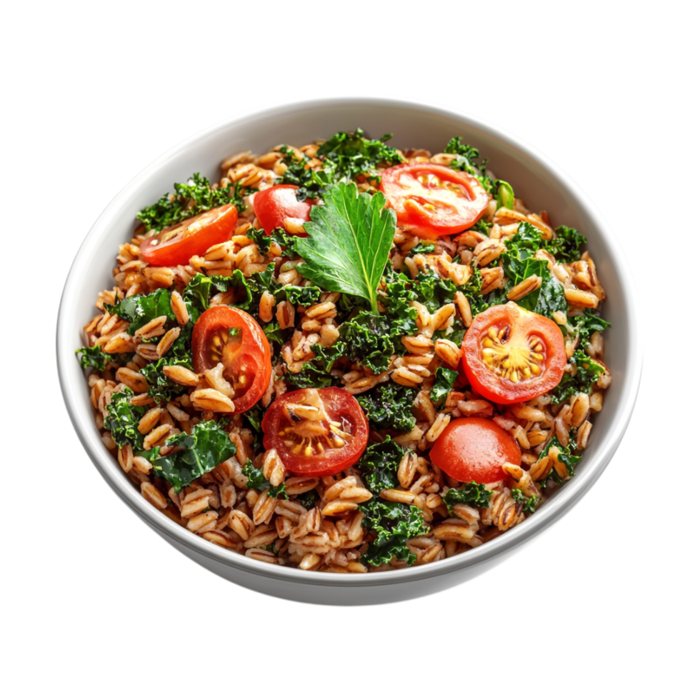kale salad with brown rice png