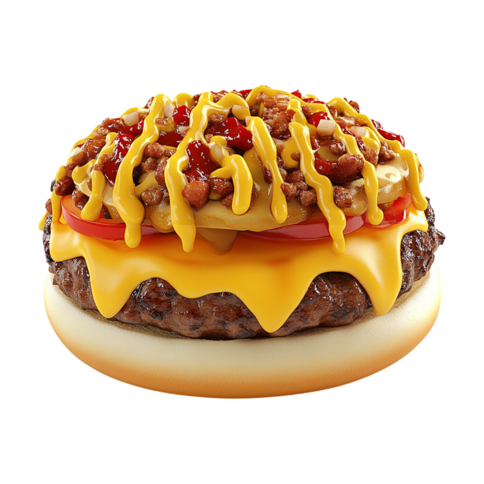 a hamburger with cheese and bacon on top png