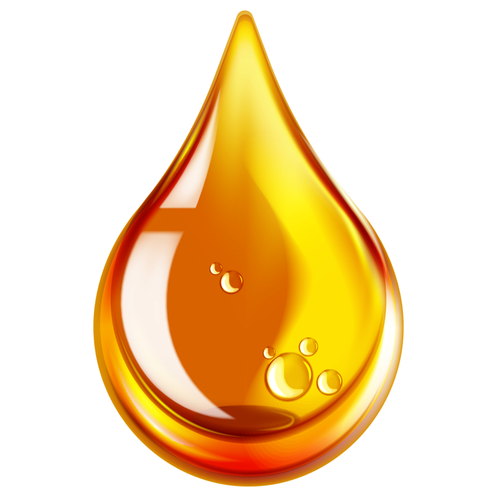 Realistic drop of oil with bubbles inside png