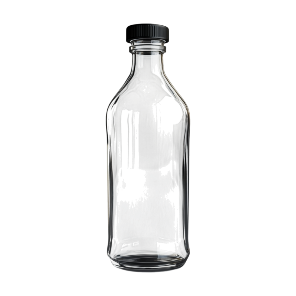 empty glass bottle isolated on transparent background png