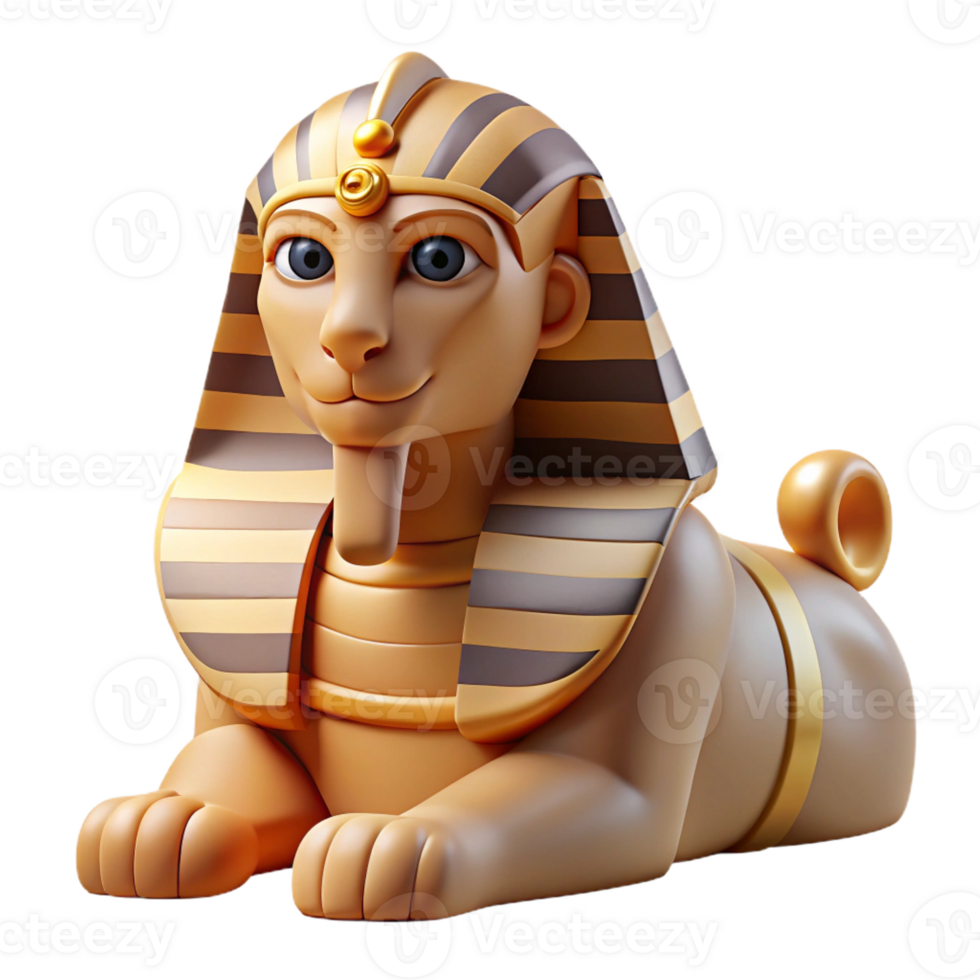 elegant traditional A mysterious Sphinx posing a riddle, desert setting cropped for 4K png