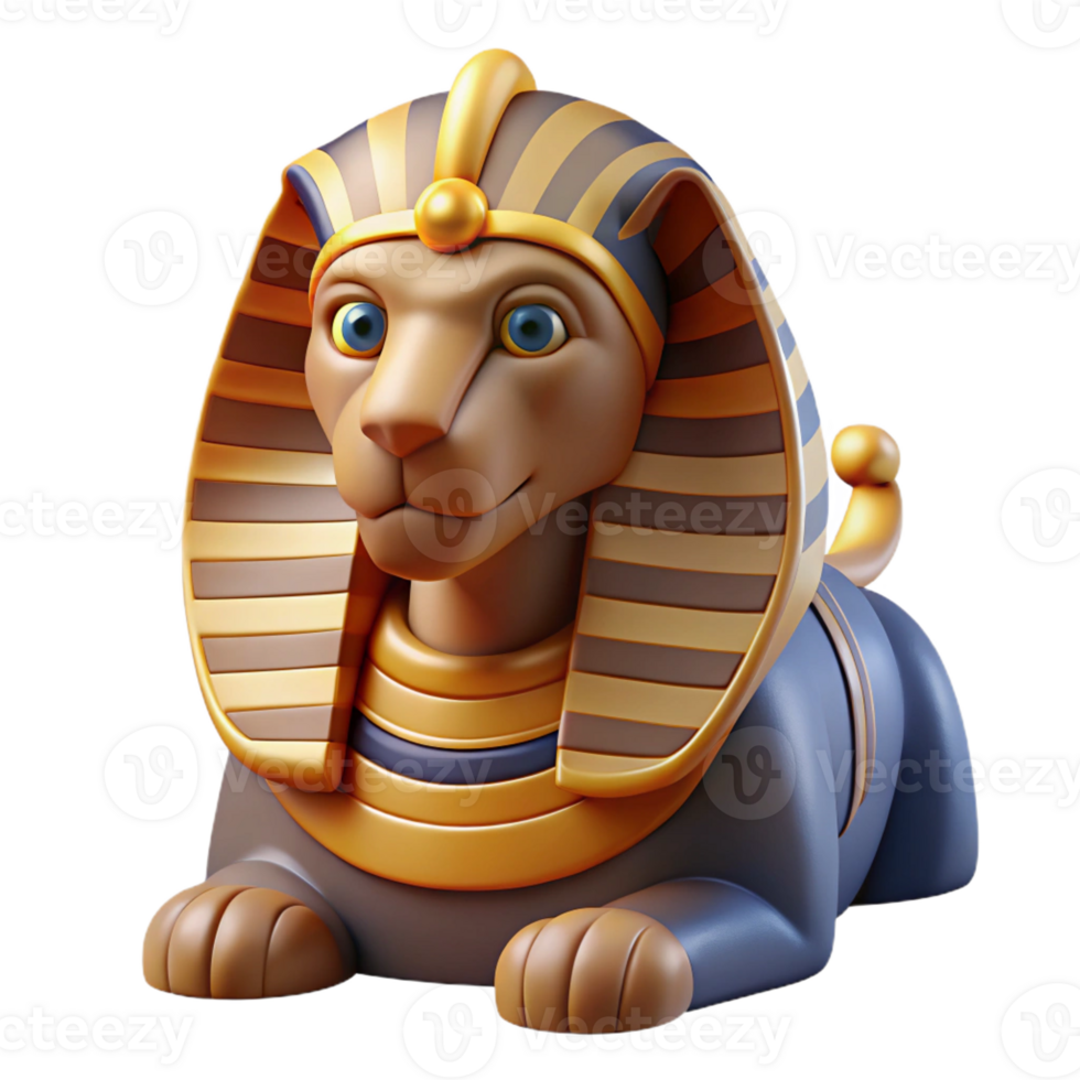 serene minimalist A mysterious Sphinx posing a riddle, desert setting cropped for genuine png