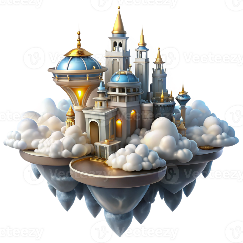 magnificent minimalist A floating city amidst swirling clouds, intricate architecture and glowing lights, fantasysci-fi style original png