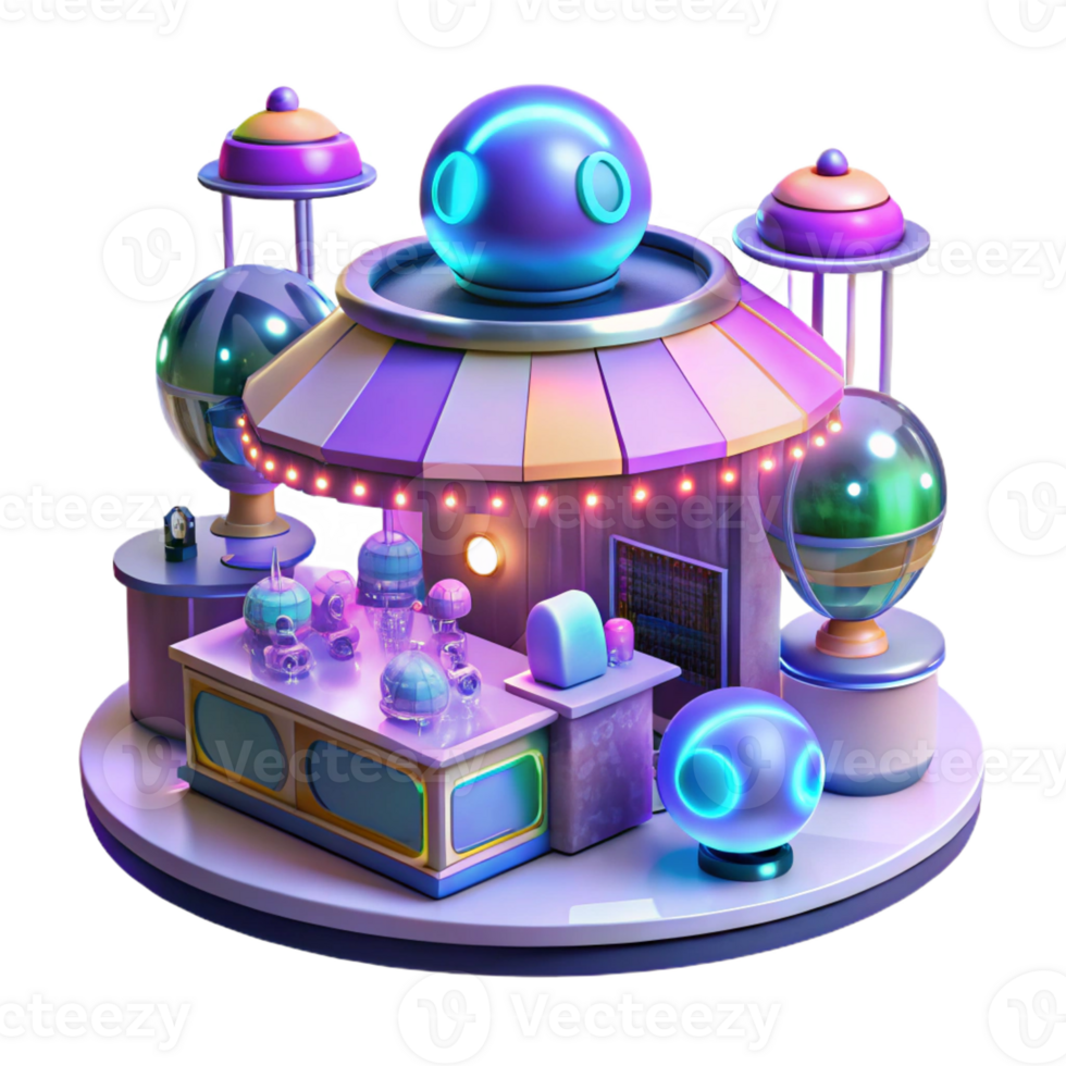 magnificent contemporary Futuristic Alien Marketplace Bustling Crowd high quality png