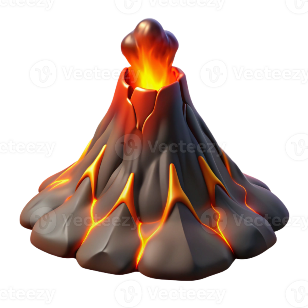 wonderful abstract Volcanic Eruption Flowing Lava Drama professional png