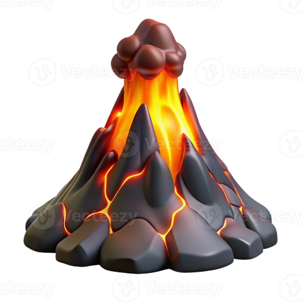magnificent traditional Volcanic Eruption Flowing Lava Drama authentic png