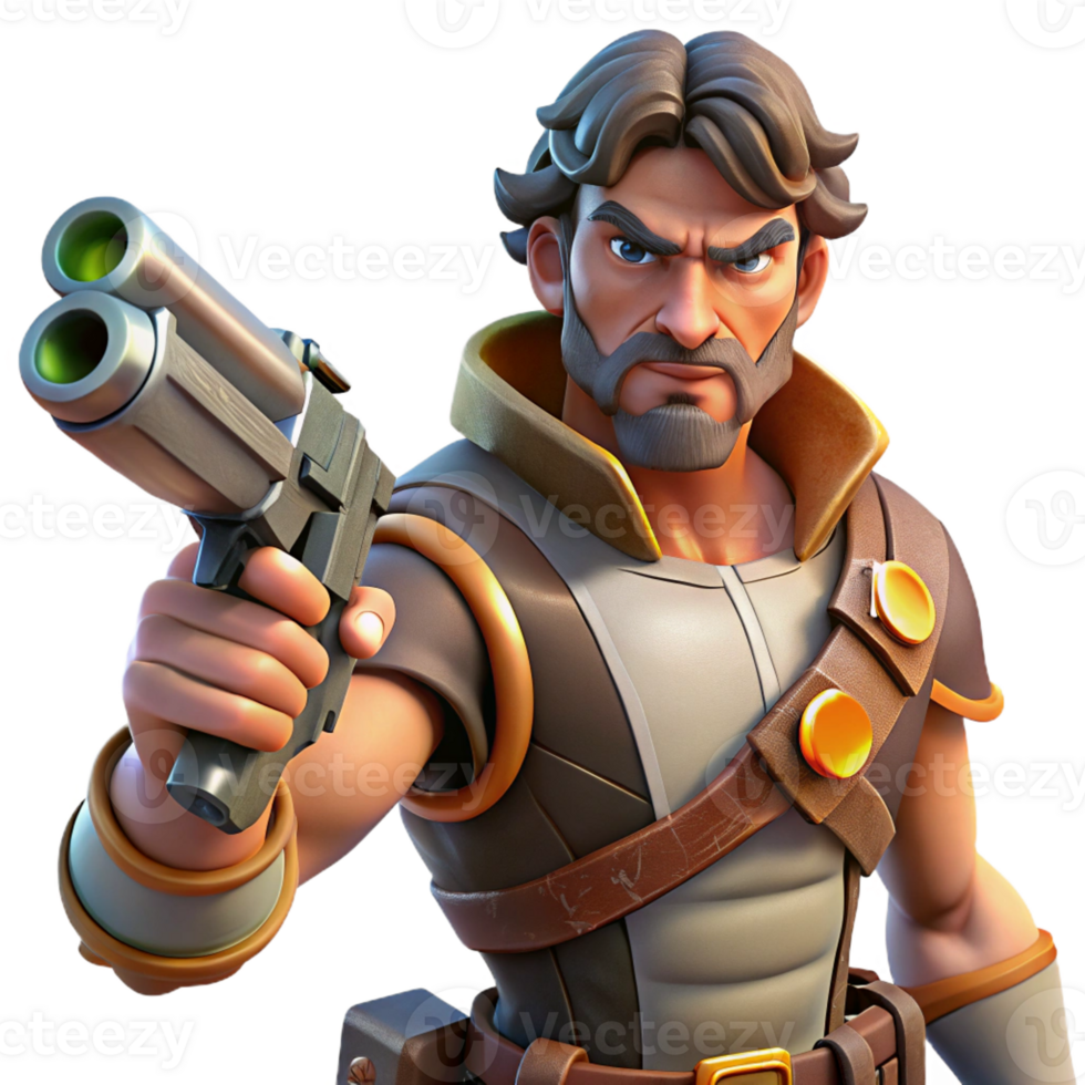 impressive abstract Space Pirate Holding a Blaster high quality png