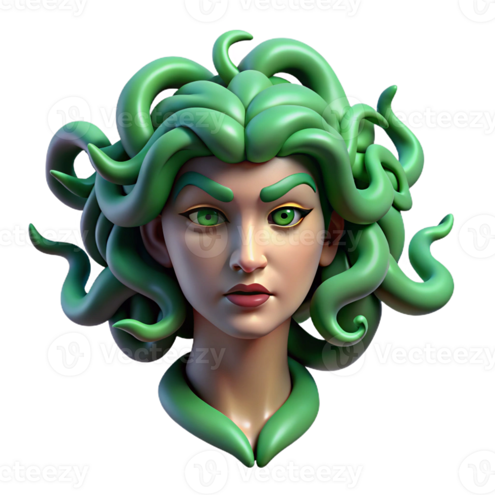 impressive rustic Medusa's Snakes Emerald Scales genuine png
