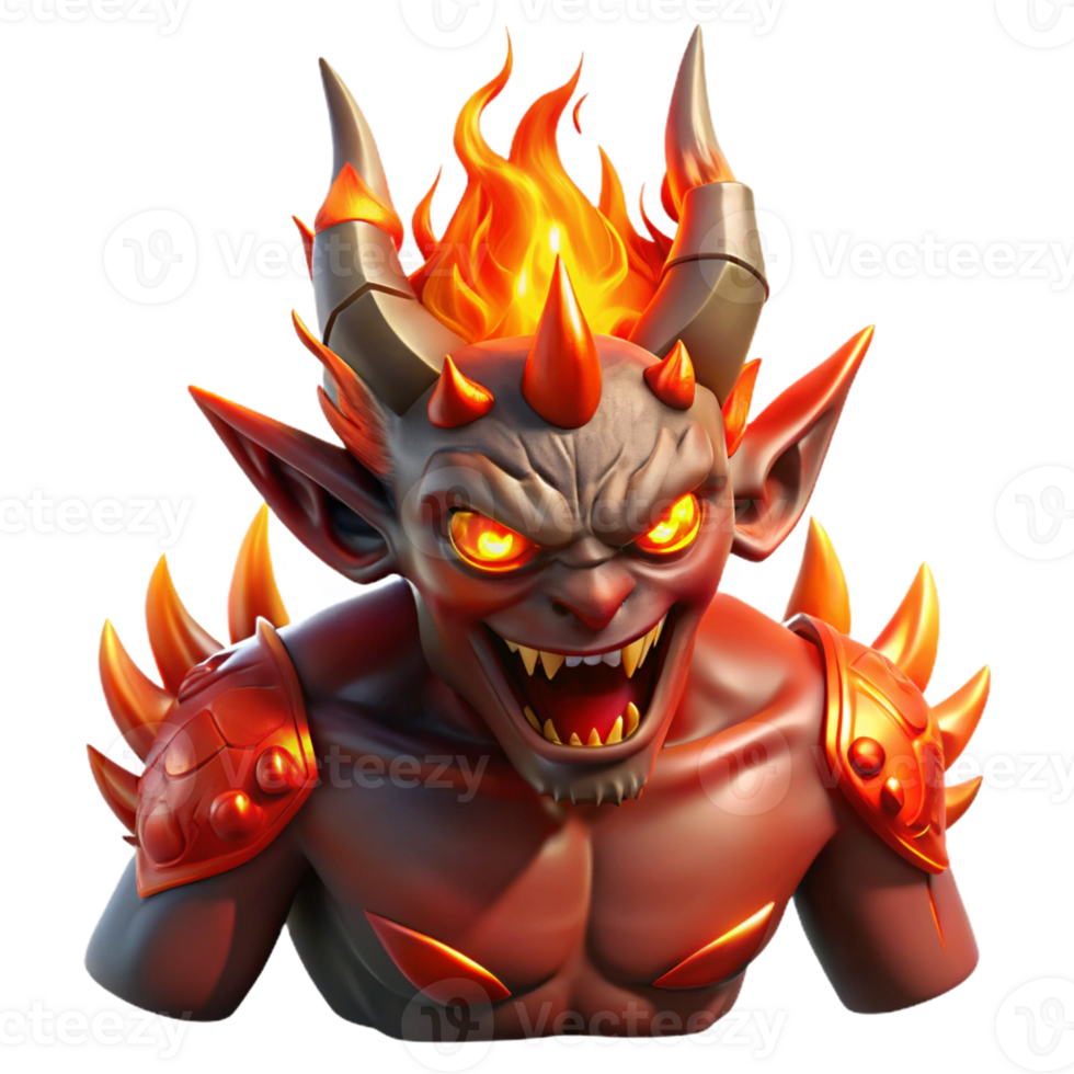 impressive contemporary Fiery Ifrit Wreathed in Flames detailed png