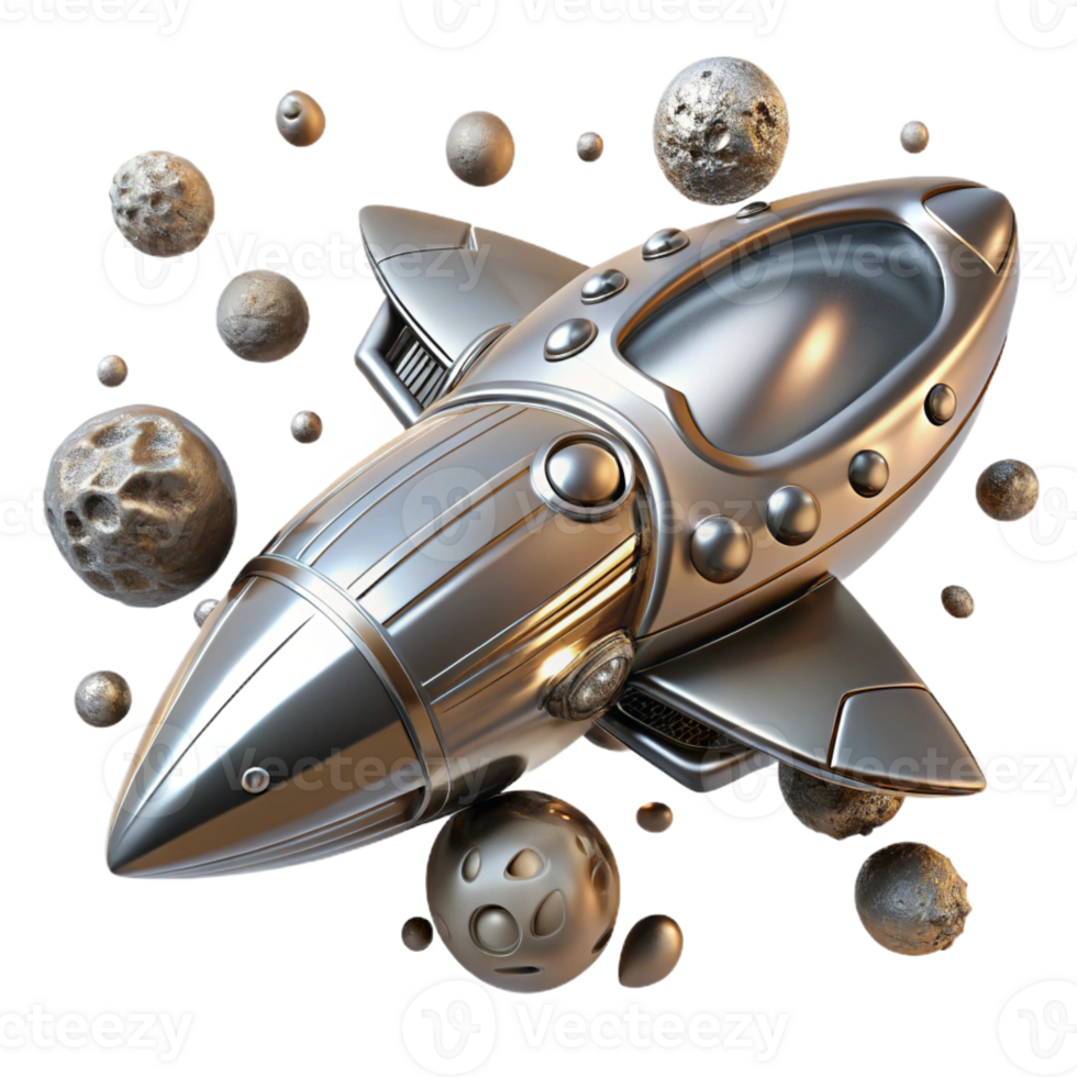 stunning modern Sleek Chrome Spaceship Intricate Details genuine png