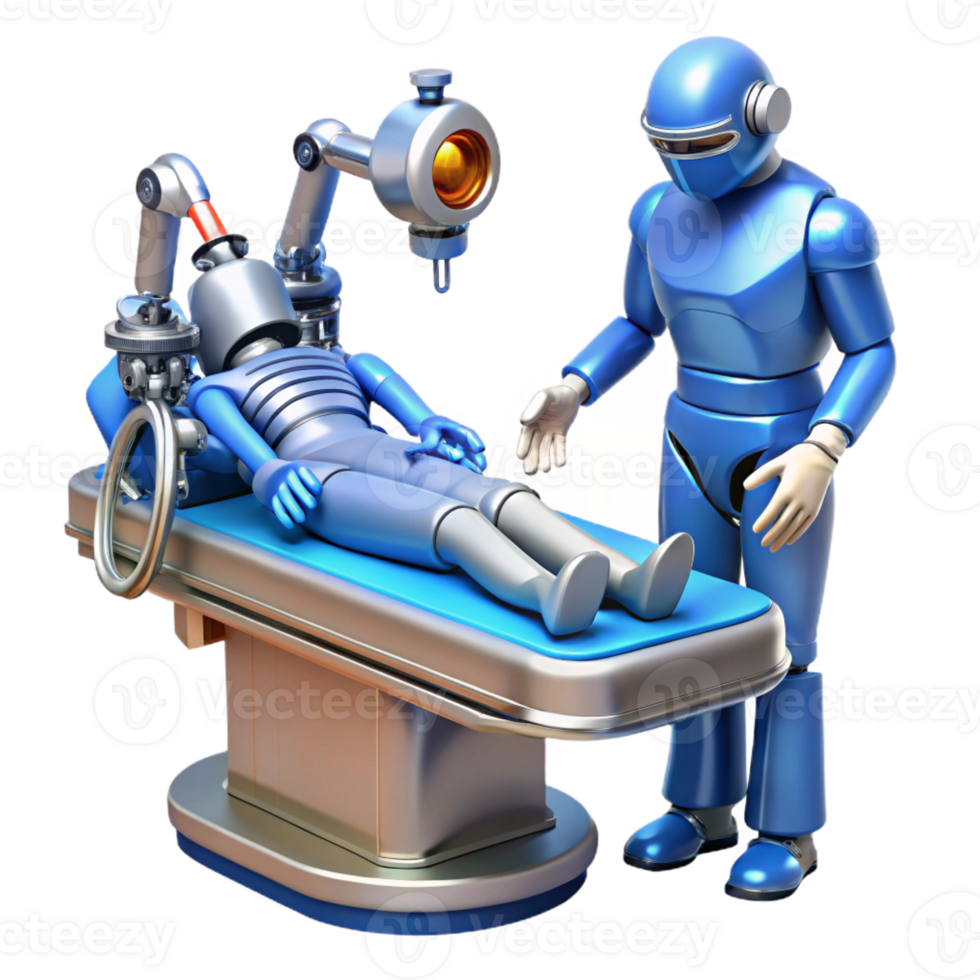 magnificent artistic Robotic Surgeon Intricate Metallic Detail premium png
