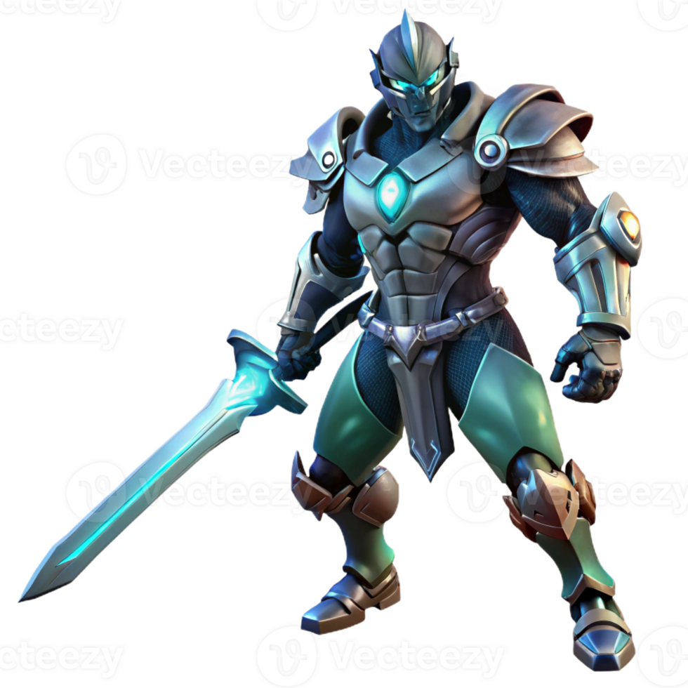 elegant minimalist A Cyborg Warrior Heavily Augmented with C high quality png