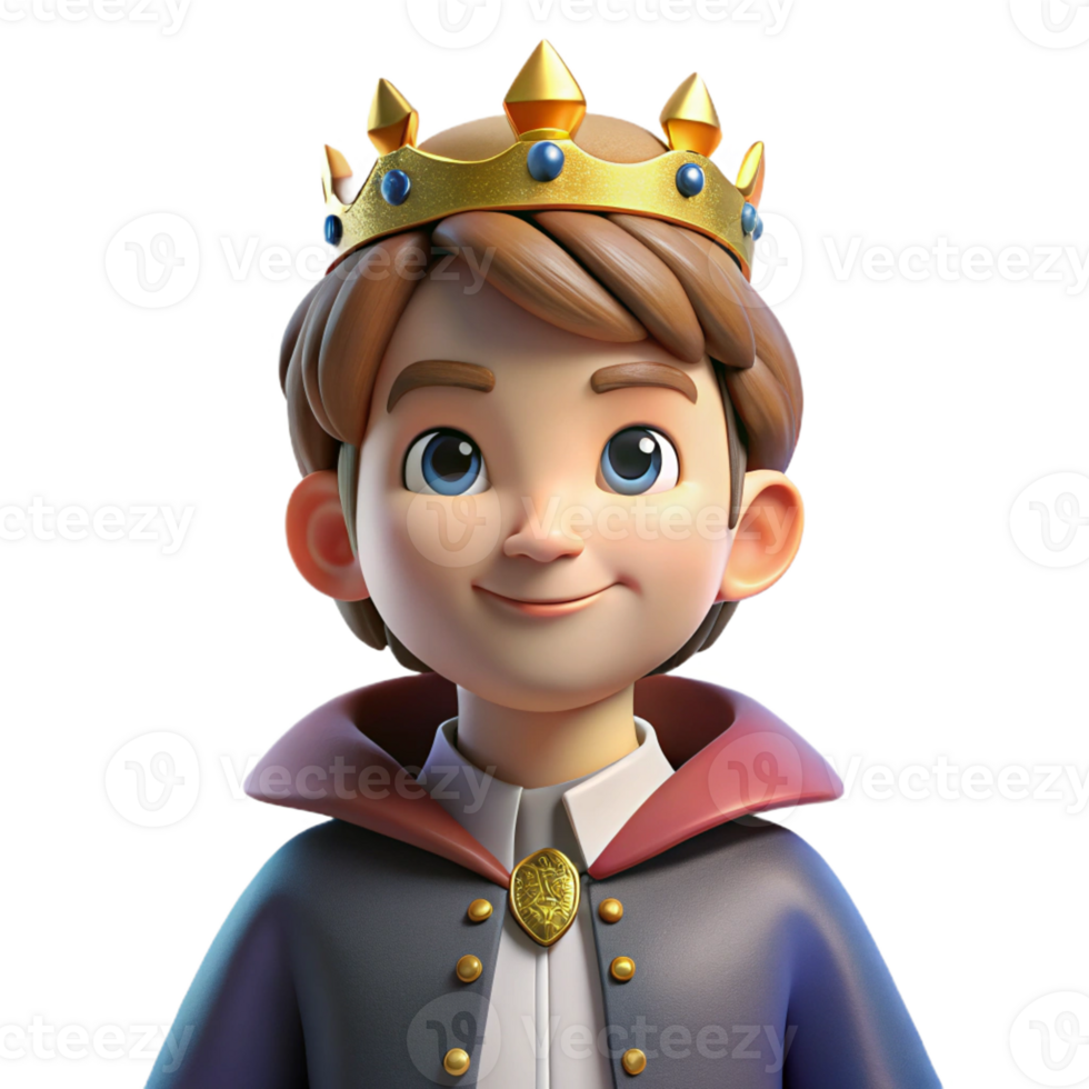 dramatic creative Portrait of a Charming Prince with a Regal premium png