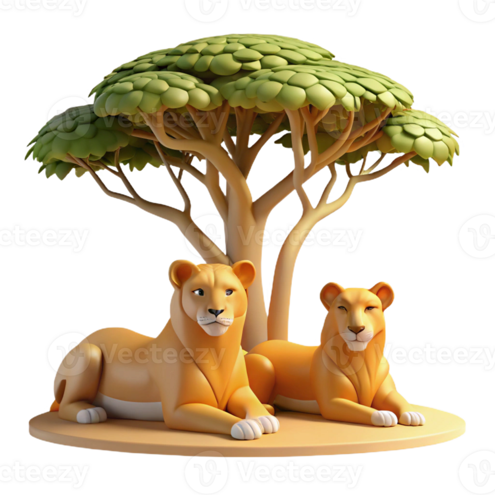 impressive creative A Pride of Lions Resting Under the Shade Of exclusive png