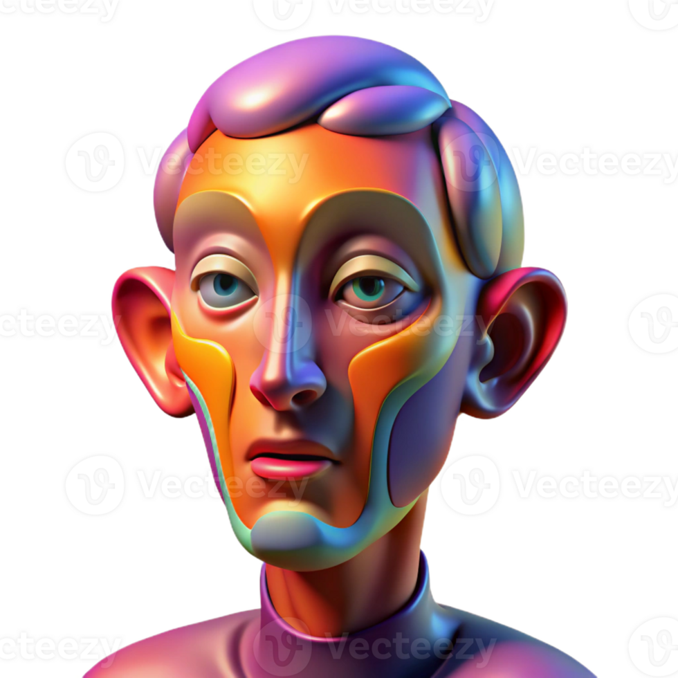 impressive modern Abstract Human Face Expressionist Style high resolution png