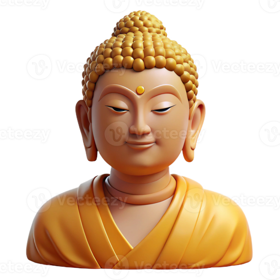 beautiful contemporary Serene Buddha Portrait Peaceful Expression high resolution png