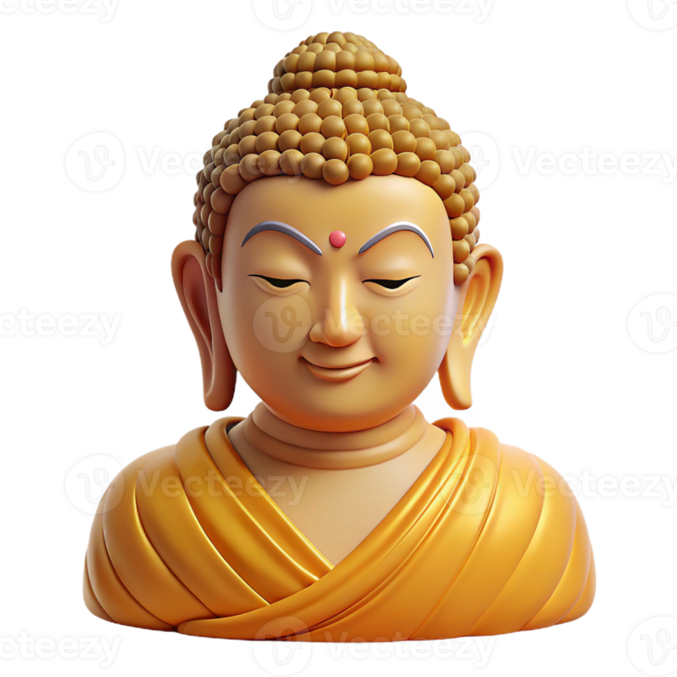 stunning vintage Serene Buddha Portrait Peaceful Expression authentic png