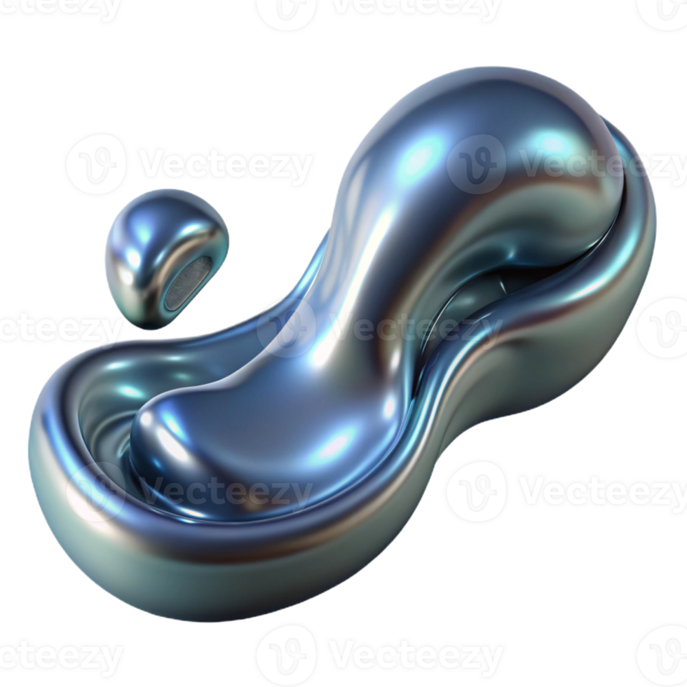 stunning vintage Mercury Flow Distorted Reflection detailed png