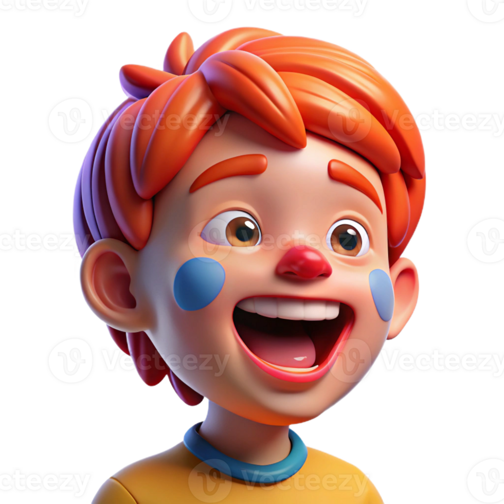 vibrant modern Laughing Child Portrait Vibrant Colors original png