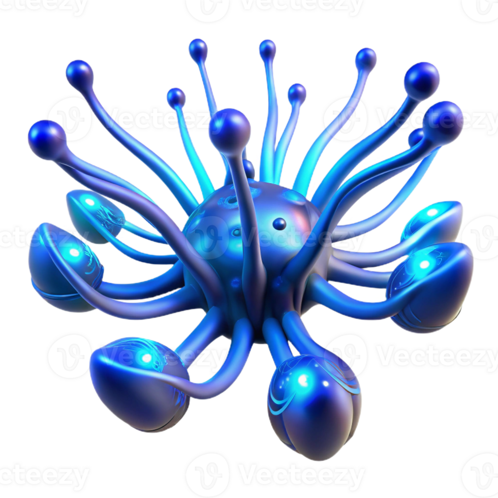 dramatic artistic Bioluminescent Network Pulsating Tentacles high resolution png