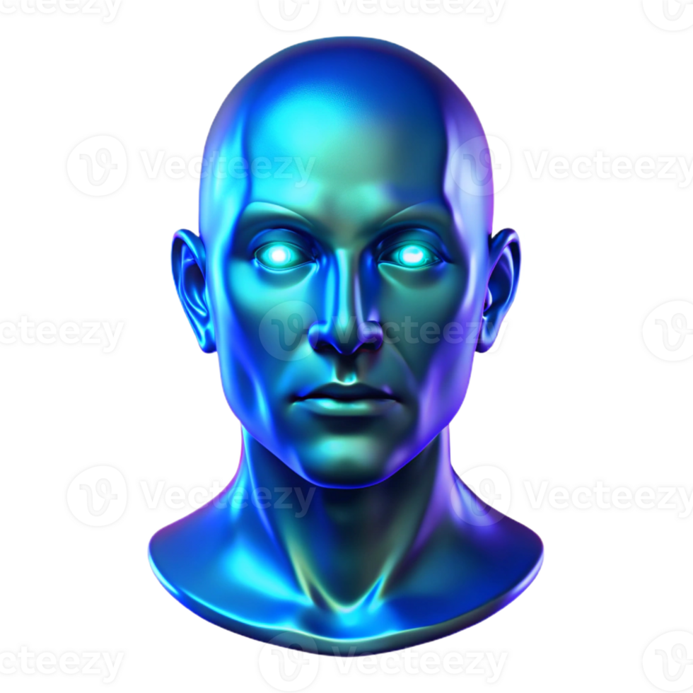 magnificent creative A Holographic Projection of a Human Face authentic png