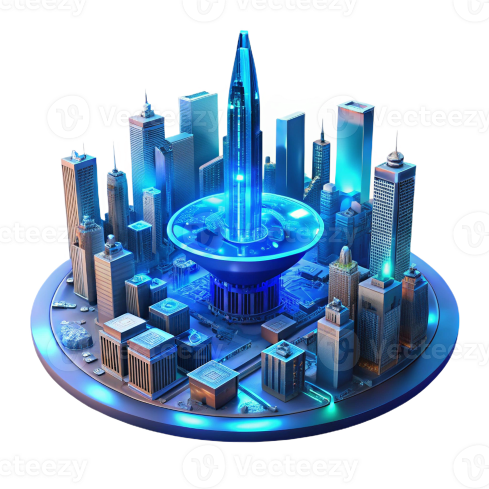 elegant rustic Cyberpunk Metropolis Towering Skyline premium png