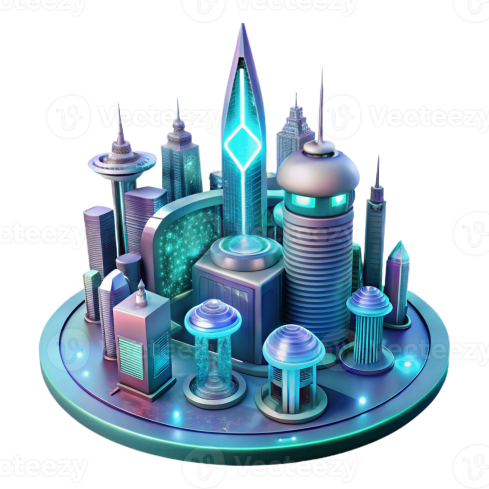 wonderful rustic A Futuristic Bioluminescent Cityscape Wit detailed png