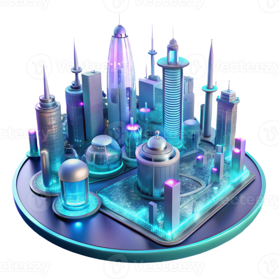 vibrant classic A Futuristic Bioluminescent Cityscape Wit professional png