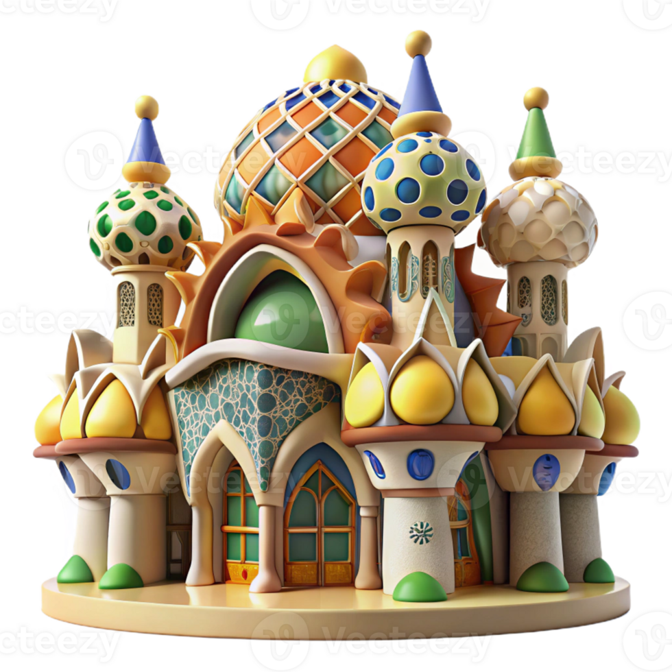 dramatic artistic An Intricate Gaudi Inspired Building With 4K png