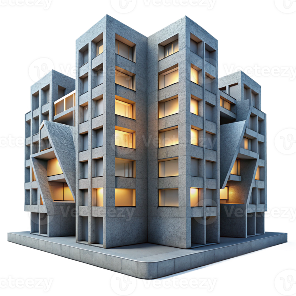 magnificent artistic A Brutalist Concrete Apartment Complex Wit original png