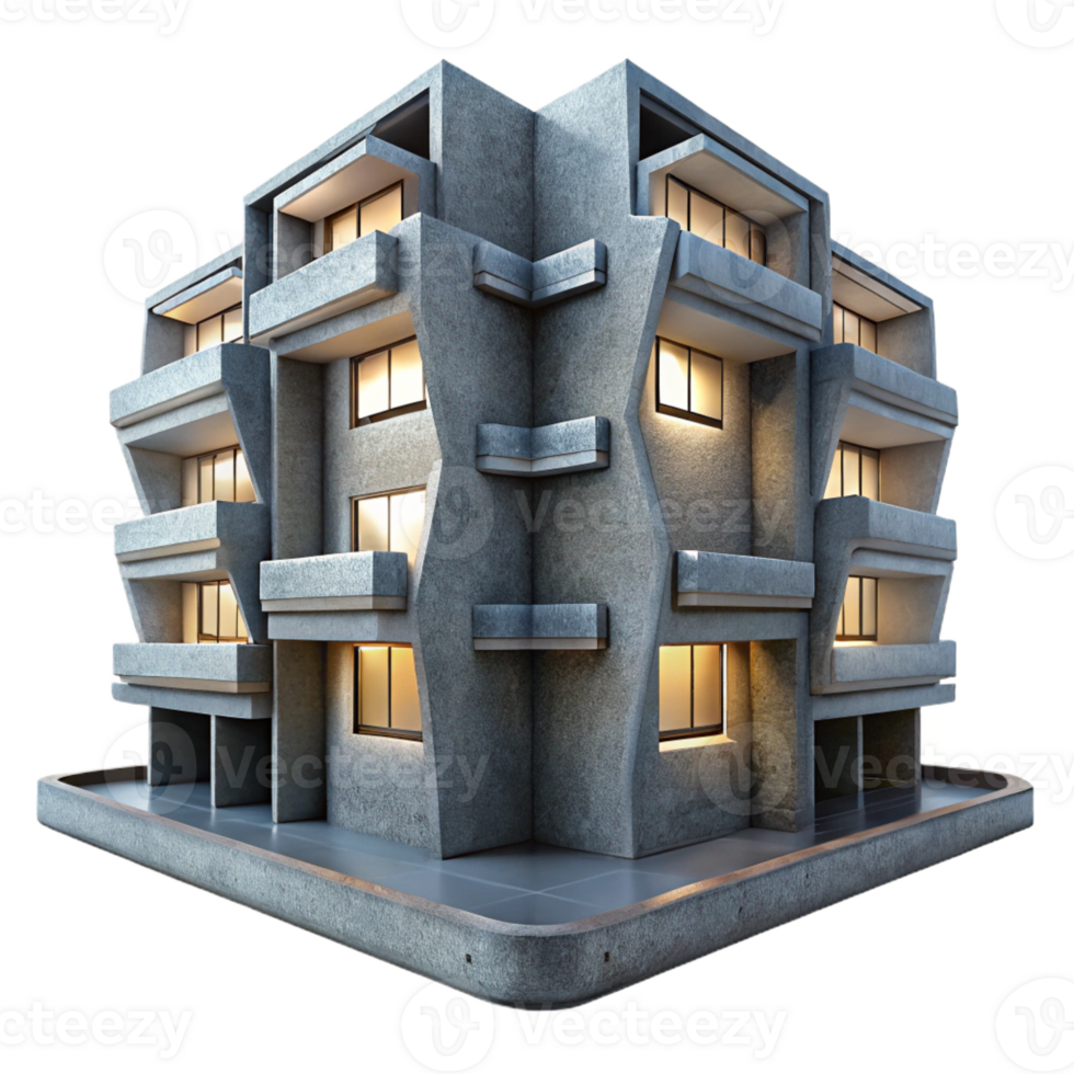 extraordinary abstract A Brutalist Concrete Apartment Complex Wit exclusive png