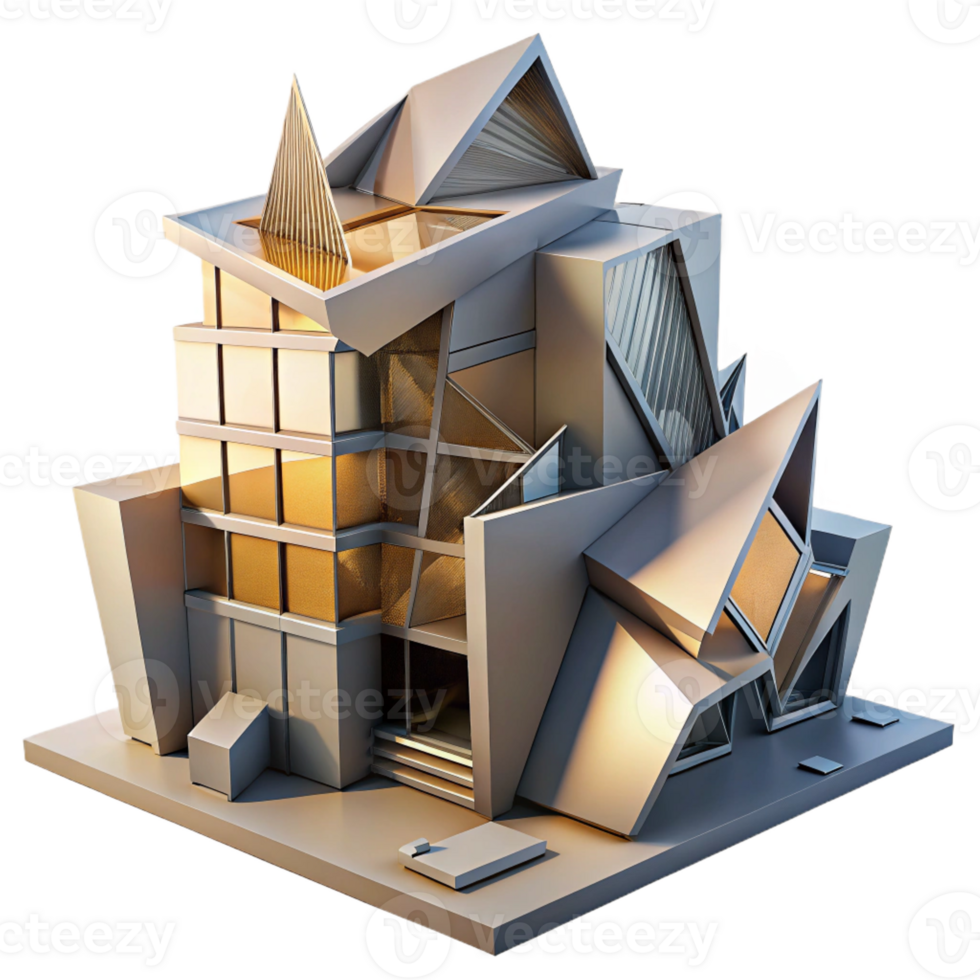 elegant abstract A Deconstructivist Office Building Sharp 4K png
