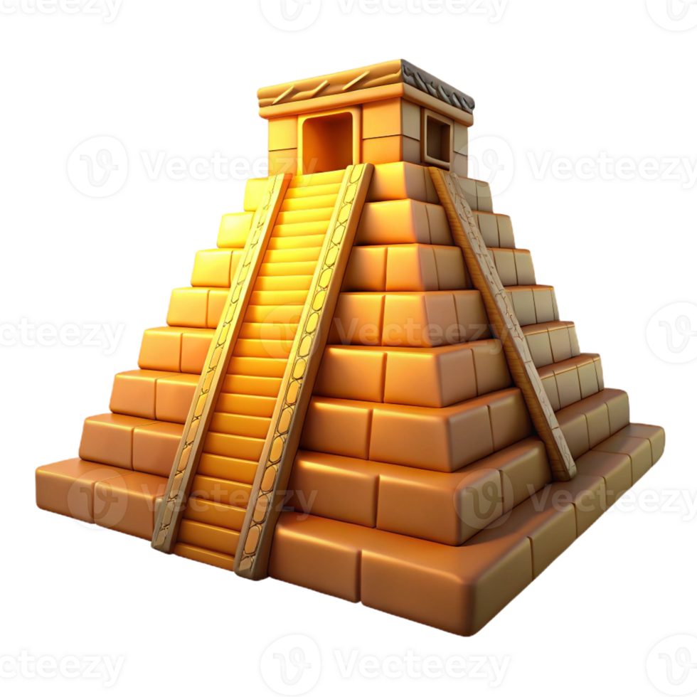 serene classic A Mayan Pyramid Bathed in Golden Sunset L 4K png
