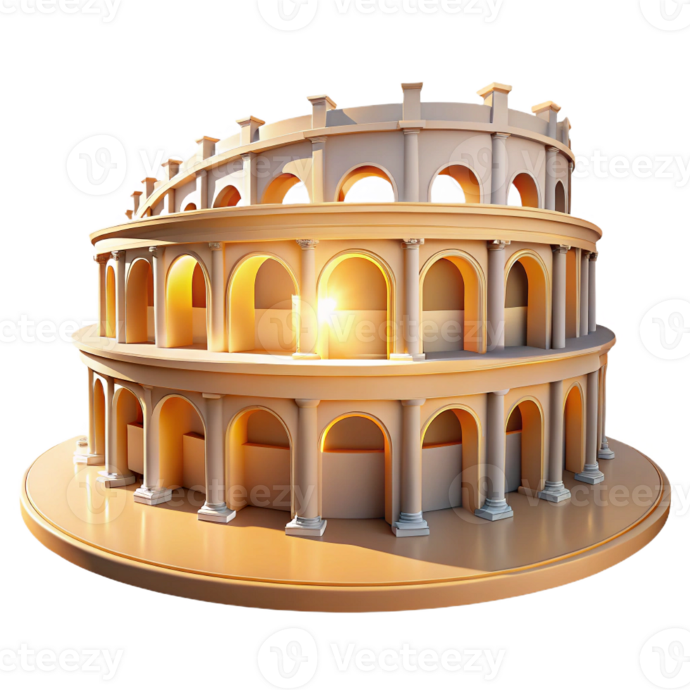 wonderful classic Roman Amphitheater Bright Midday Sun high quality png