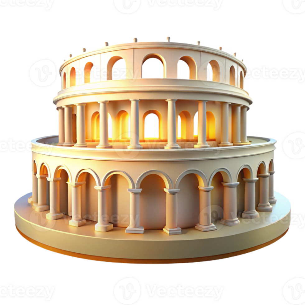 vibrant vintage Roman Amphitheater Bright Midday Sun genuine png