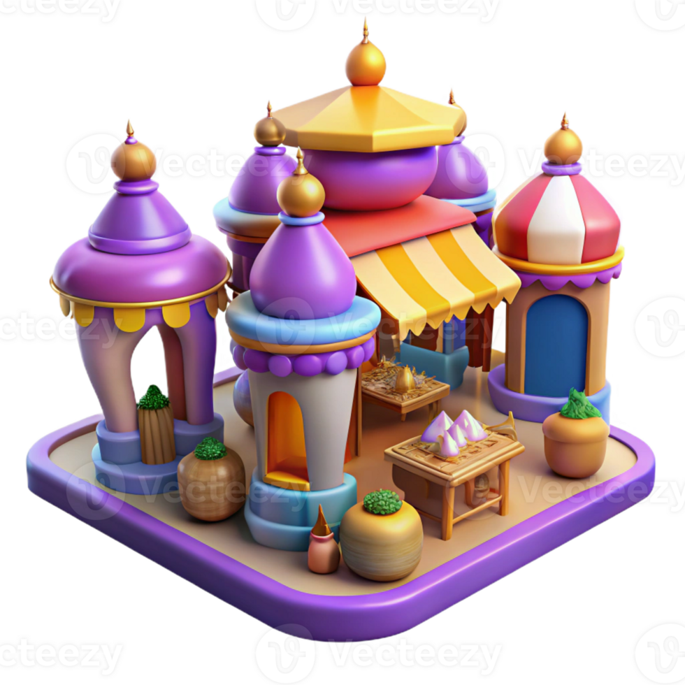 dramatic modern Bustling Fantasy Marketplace exclusive png