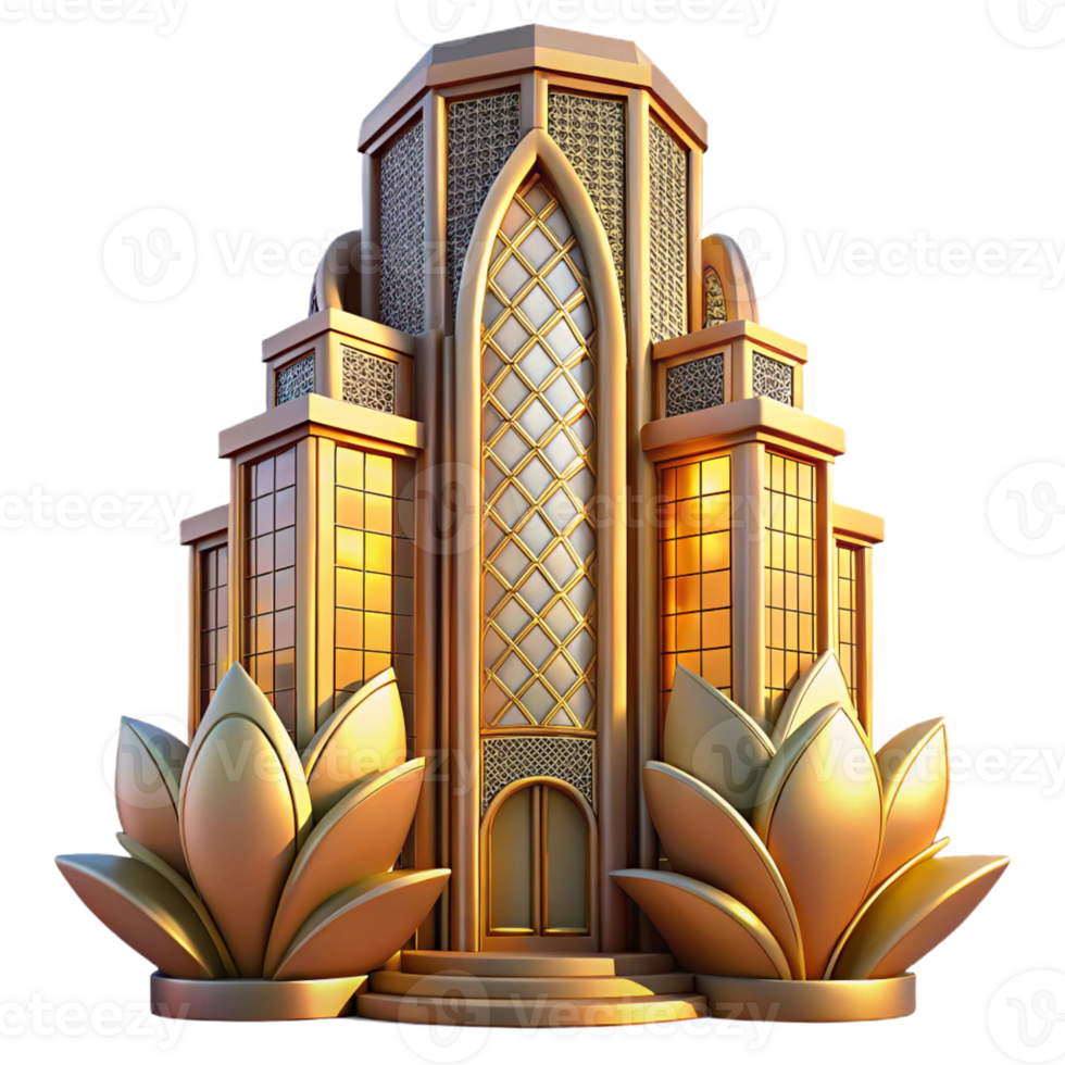 extraordinary abstract Art Nouveau Skyscraper Intricate Floral F authentic png