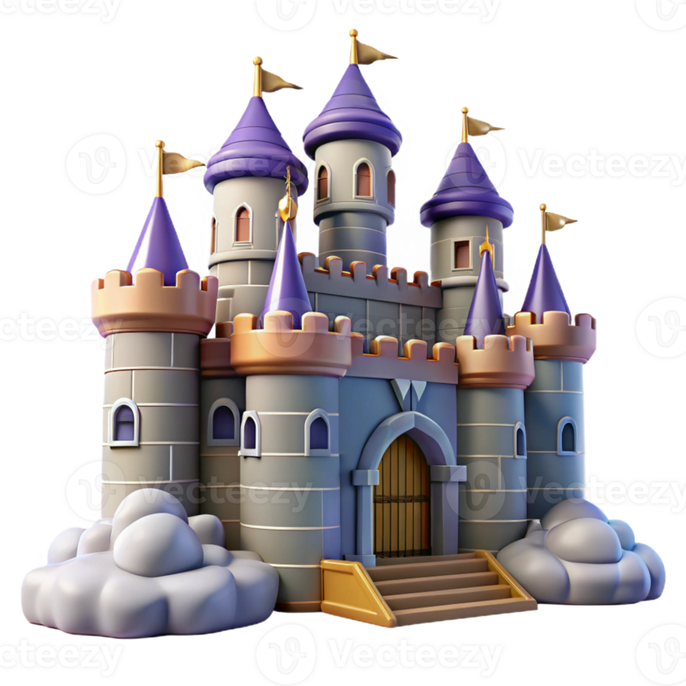 wonderful abstract Medieval Castle Fortified Walls Drawbridge high quality png