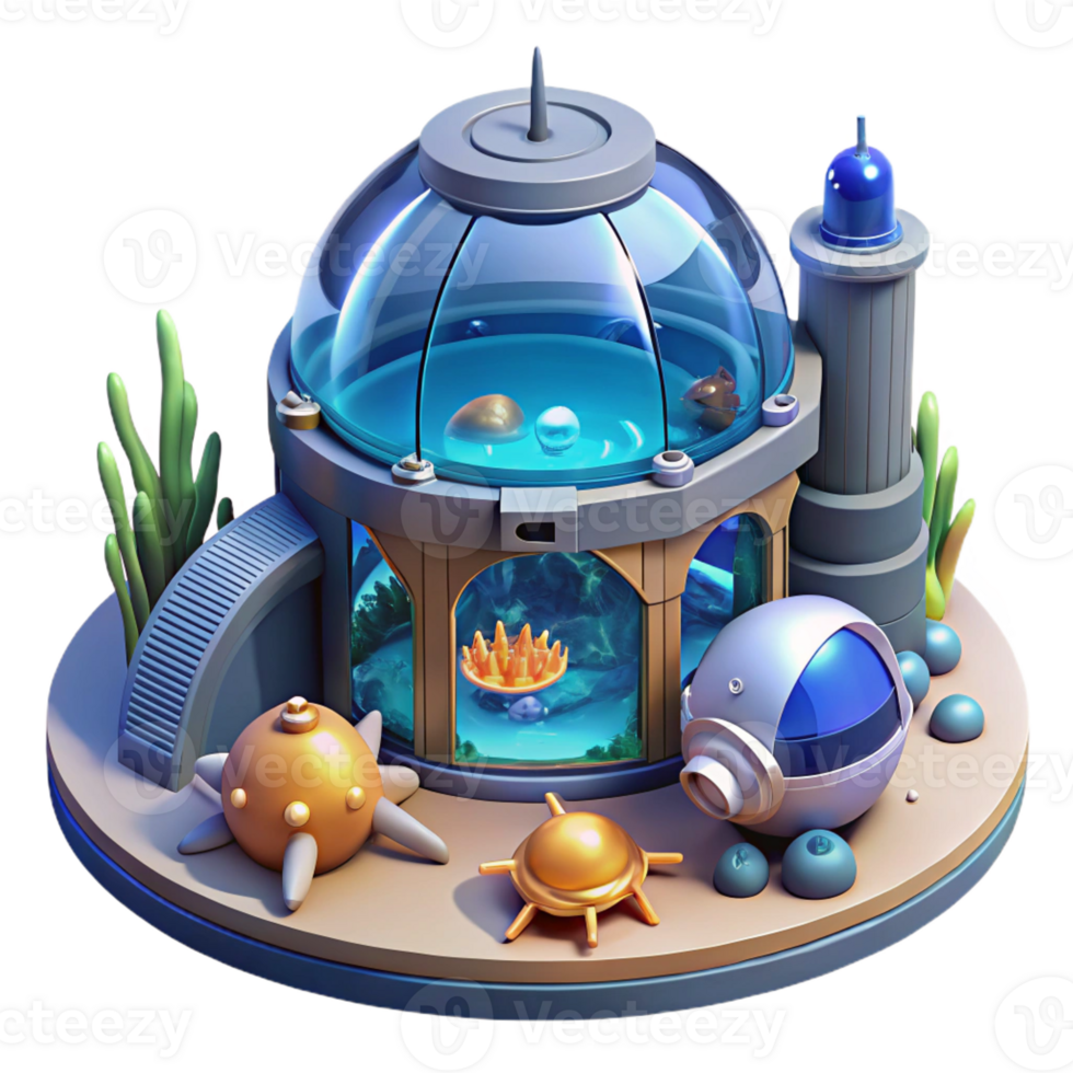 vibrant classic Underwater Research Facility Futuristic Design genuine png