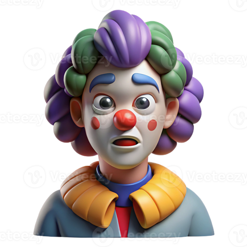 beautiful vintage Portrait of a Clown with Exaggerated Makeu original png