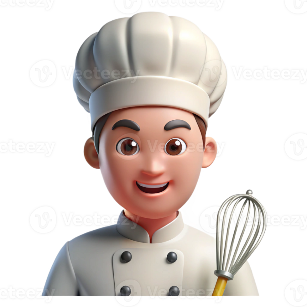 elegant classic Portrait of a Chef with a Toque Blanche original png