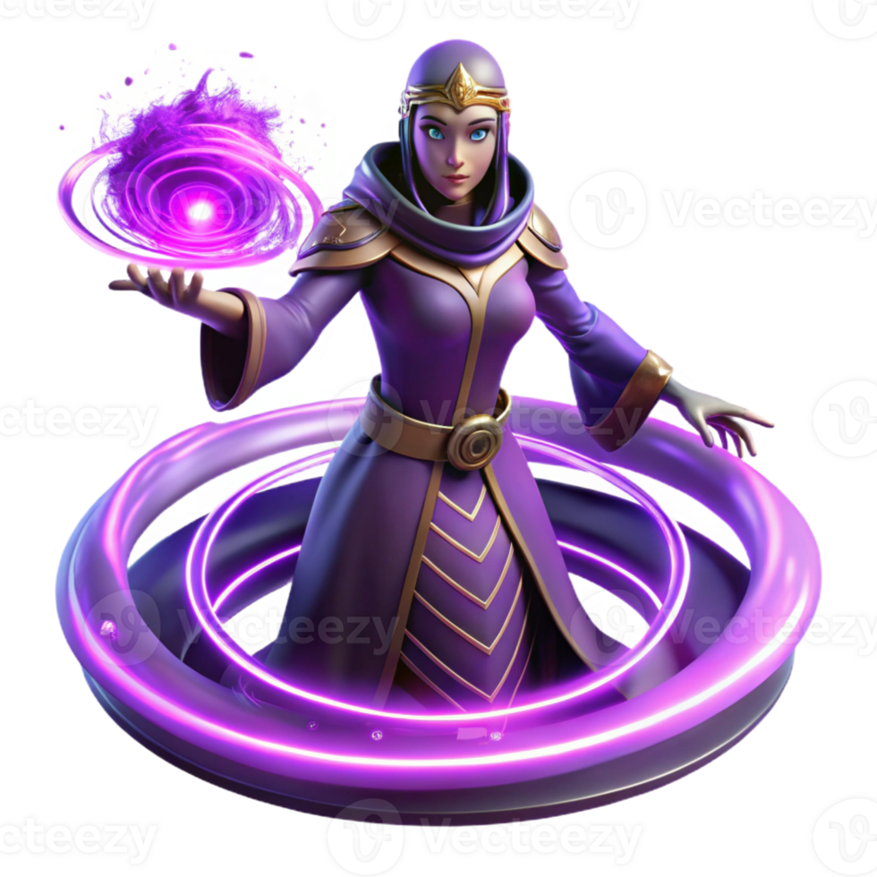elegant traditional A Mysterious Sorceress Conjuring a Swirlin genuine png