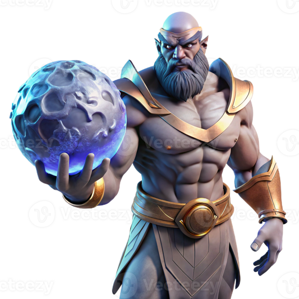 elegant rustic A Powerful Titan Holding a Shattered Moon high resolution png